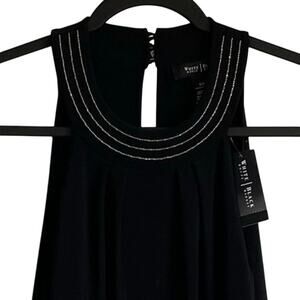 White House Black Market Halter Dress NWT Sz XXS Split Back Drop Waist Black